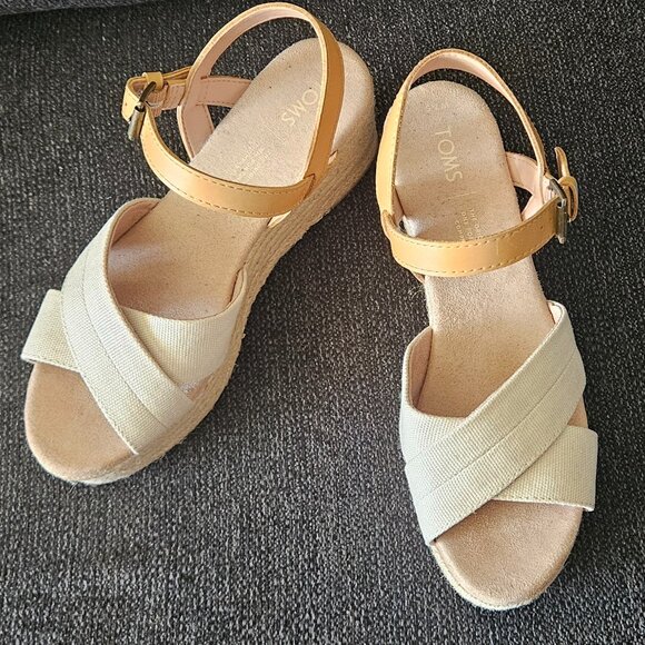 Toms Willow Espadrille Wedge Sandals - 7.5 - Picture 1 of 9